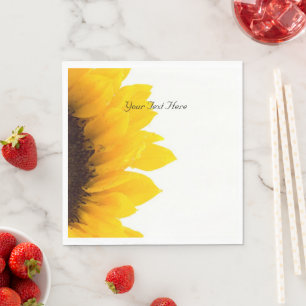 Sunflower Template, Personalise Napkin