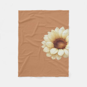 Sunflower Terra Cotta Throw Blanket Vintage Floral