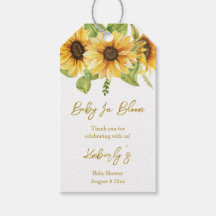 Sunflower | Thank you Baby Shower Gift Tags