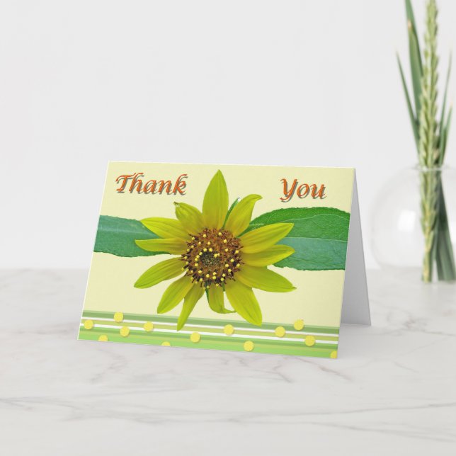 Sunflower Thank You (Blank Inside) Card (Front)