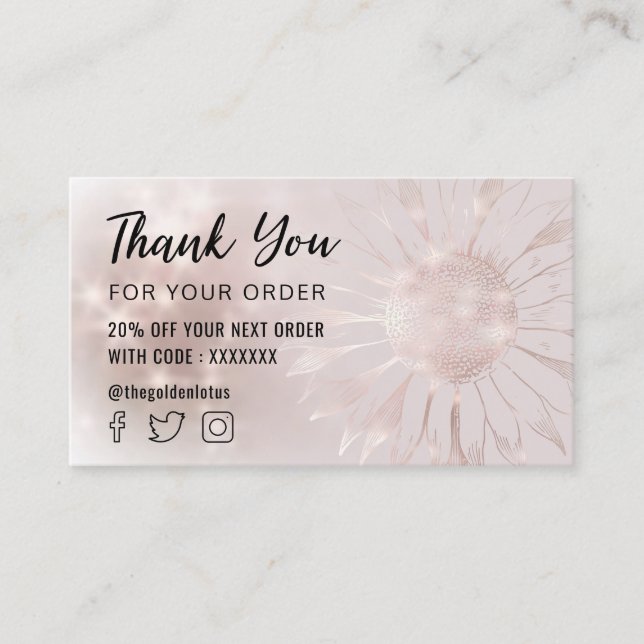 sunflower thank you card (Front)