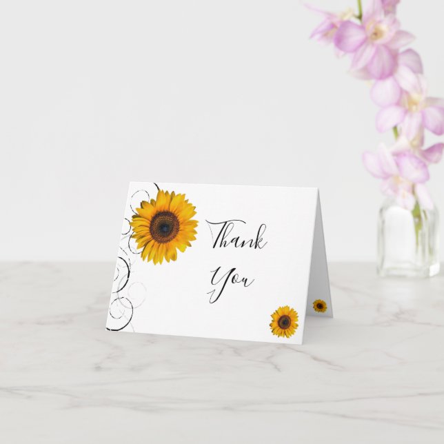 Sunflower Thank You Card (Orchid)