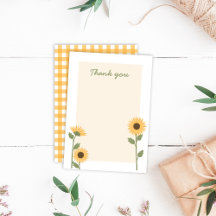 Sunflower Thank You Card