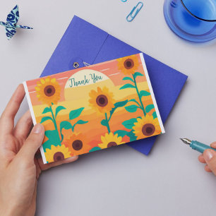 Sunflower  thank you card