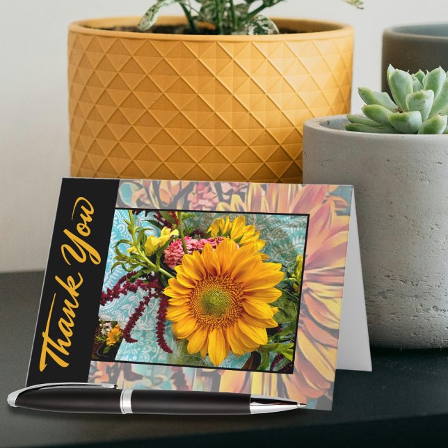 Sunflower Thank You Card (Blank Inside) (Creator Uploaded)