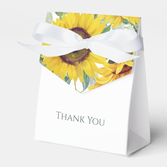Sunflower Thank You Favour Box (Front Side)