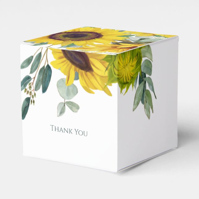 Sunflower Thank You Favour Box (Front Side)