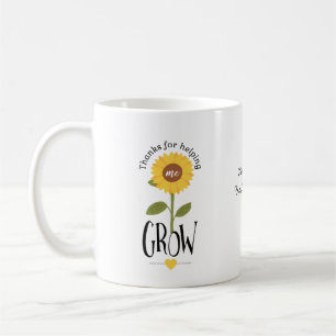 Sunflower thank you for helping me grow teacher coffee mug