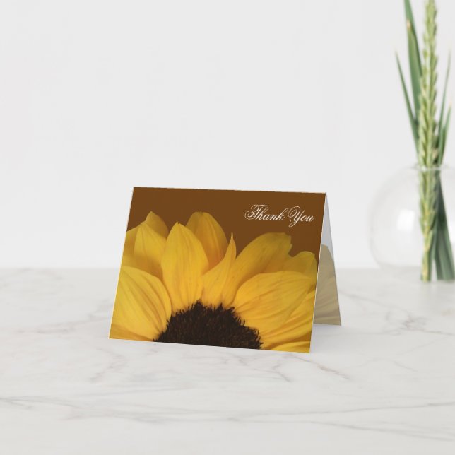 Sunflower Thank You Note Card (Front)
