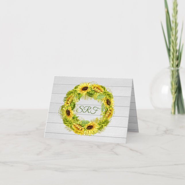 Sunflower Thank You or Blank Note (Front)