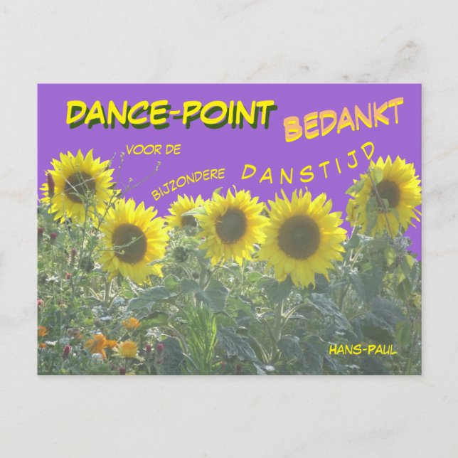 Sunflower Thank You Postcard (Front)