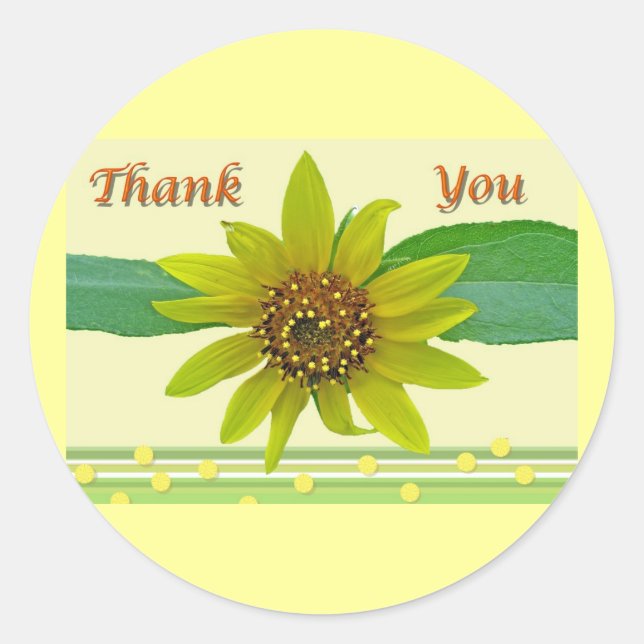 Sunflower Thank You Sticker (Front)