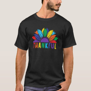 Sunflower Thankful Lgbt Pride Rainbow Love Lgbtq P T-Shirt