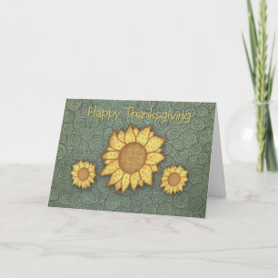 Sunflower Thanksgiving Card