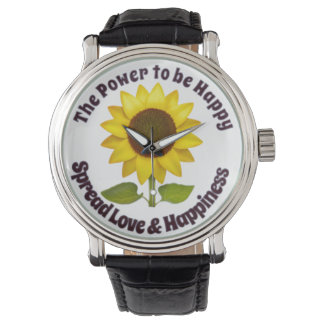 SUNFLOWER THE POWER TO BE HAPPY CELL PHONE HOLDER WATCH