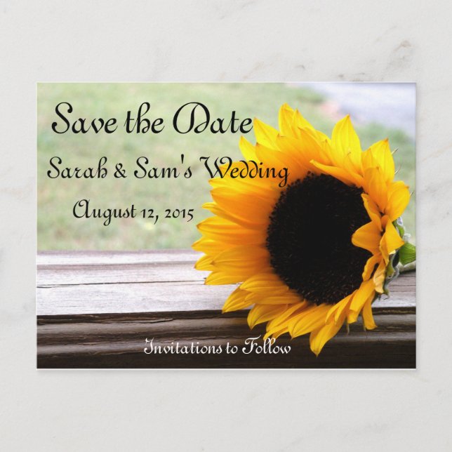 Sunflower theme announcement postcard (Front)
