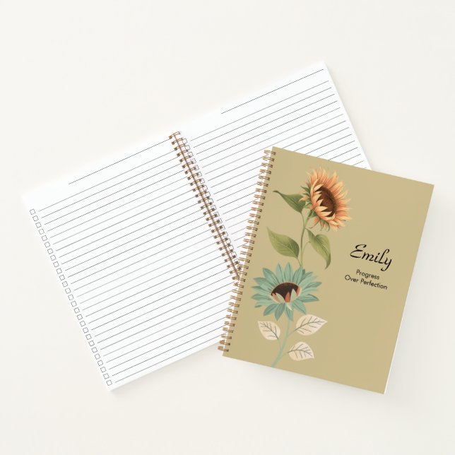 Sunflower Theme Checkbox Planner Notebook (Inside)