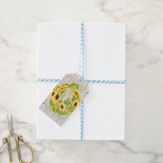 Sunflower Theme Gift Tags (With Twine)