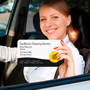 Sunflower Theme House Cleaning Service  Business Card