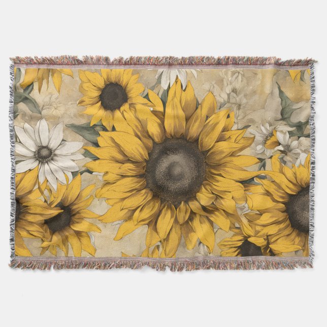 Sunflower Throw Blanket (Front)