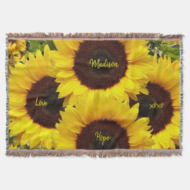 Sunflower Throw Blanket (Front)
