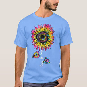 Sunflower Tie Dye Love Is Love LGBT Gay Lesbian Pr T-Shirt
