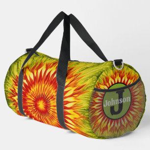 Sunflower Tie Dye monogram personal Travel Bag