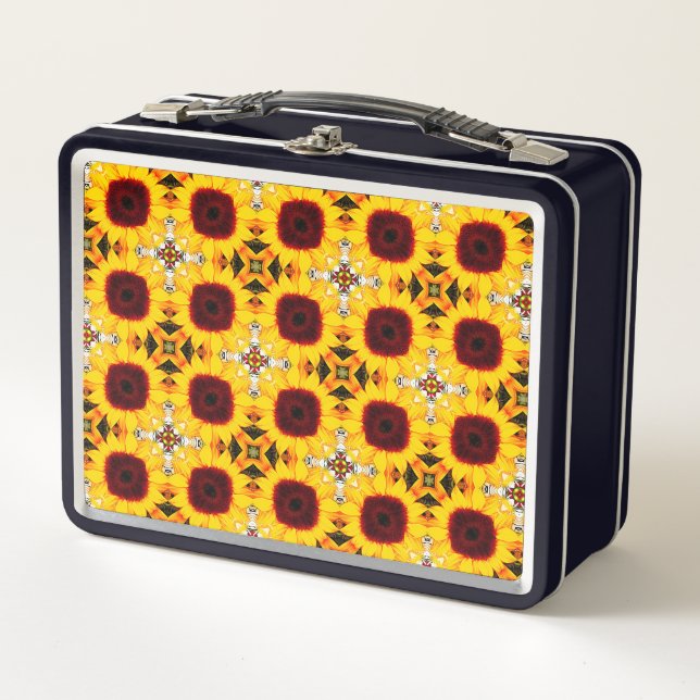 Sunflower Tile Pattern Lunchbox (Front)