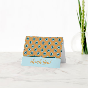 Sunflower Tiny Blue Flowers Thank You Card
