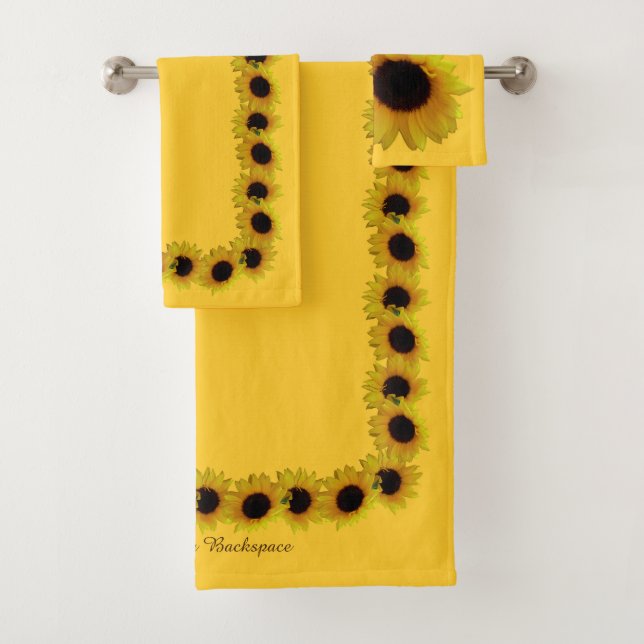 Sunflower Towel Sets Personalised Sunflower Towels (Insitu)