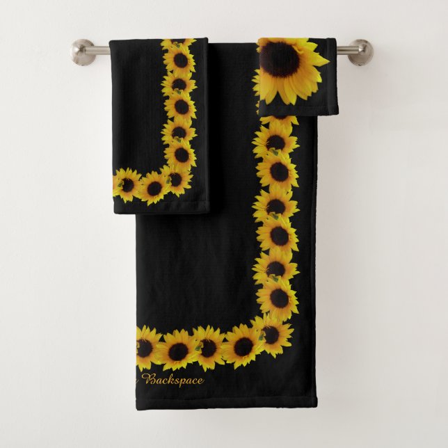 Sunflower Towel Sets Personalised Sunflower Towels (Insitu)
