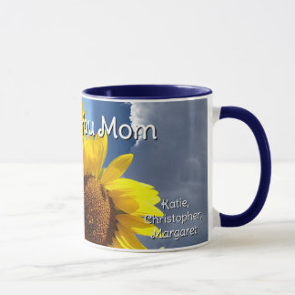 Sunflower Trio and Blue Sky Love Mum Mug
