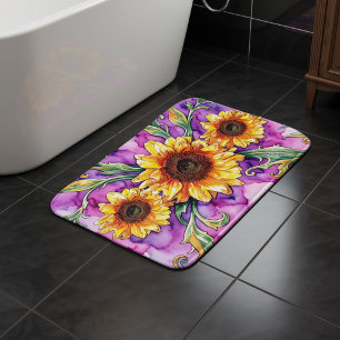 Sunflower Trio – Art Nouveau Bath Mat