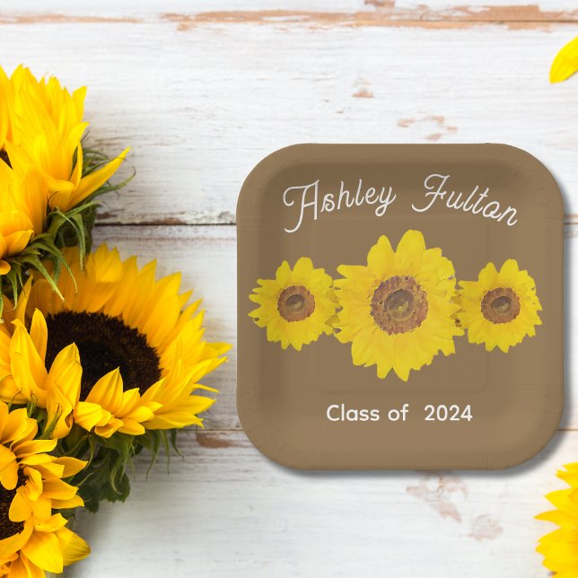 Sunflower trio  for graduations  2026 paper plate (Creator Uploaded)