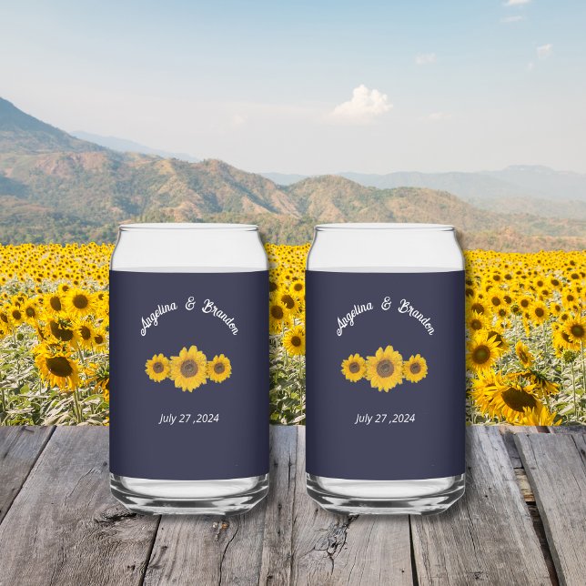 sunflower trio for weddings  can glass (Creator Uploaded)