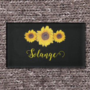 Sunflower trio -personalized  name tag