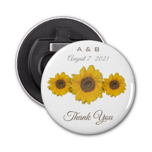 Sunflower trio - wedding favours bottle opener