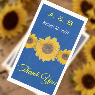 Sunflower trio - wedding favours napkin
