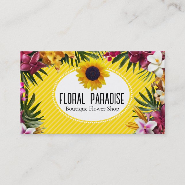 Sunflower | Tropical Flowers Business Card (Front)