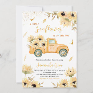 Sunflower Truck Baby Shower Invitation