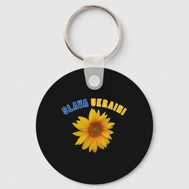 Sunflower Ukraine A Slava Ukraini  Key Ring (Front)