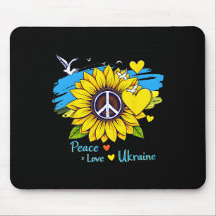 Sunflower Ukraine Flag Map Peace Love Ukraine Ukra Mouse Pad