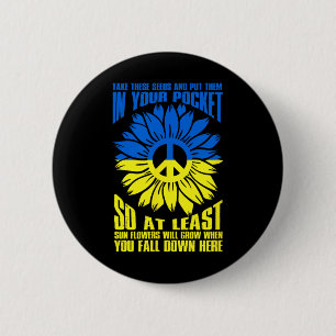 Sunflower Ukraine Peace 6 Cm Round Badge