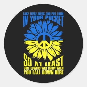 Sunflower Ukraine Peace Classic Round Sticker
