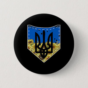 Sunflower Ukrainian Flag And Trysub Pocket Tee Flo 6 Cm Round Badge