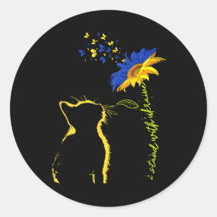 Sunflower Ukrainian Flag I Stand With Ukraine Ukra Classic Round Sticker