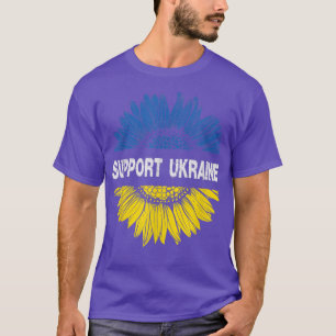 Sunflower Ukrainian Flag Support Ukraine Love Peac T-Shirt