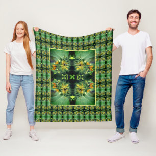 Sunflower Unfolding Abstract Fleece Blanket