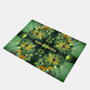 Sunflower Unfolding Abstract Personalised Doormat