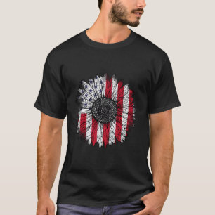 Sunflower United States Of America Civil Peace Fla T-Shirt